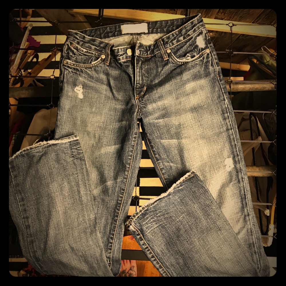 Paper denim and cloth distressed jeans